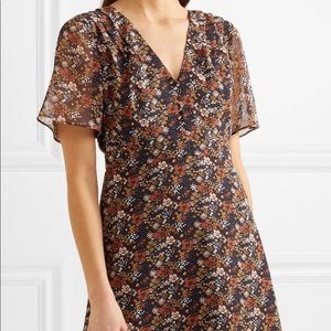 Madewell Floral Print Chiffon Mini Dress